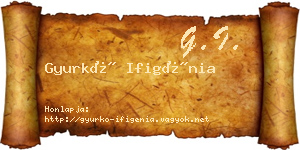 Gyurkó Ifigénia névjegykártya